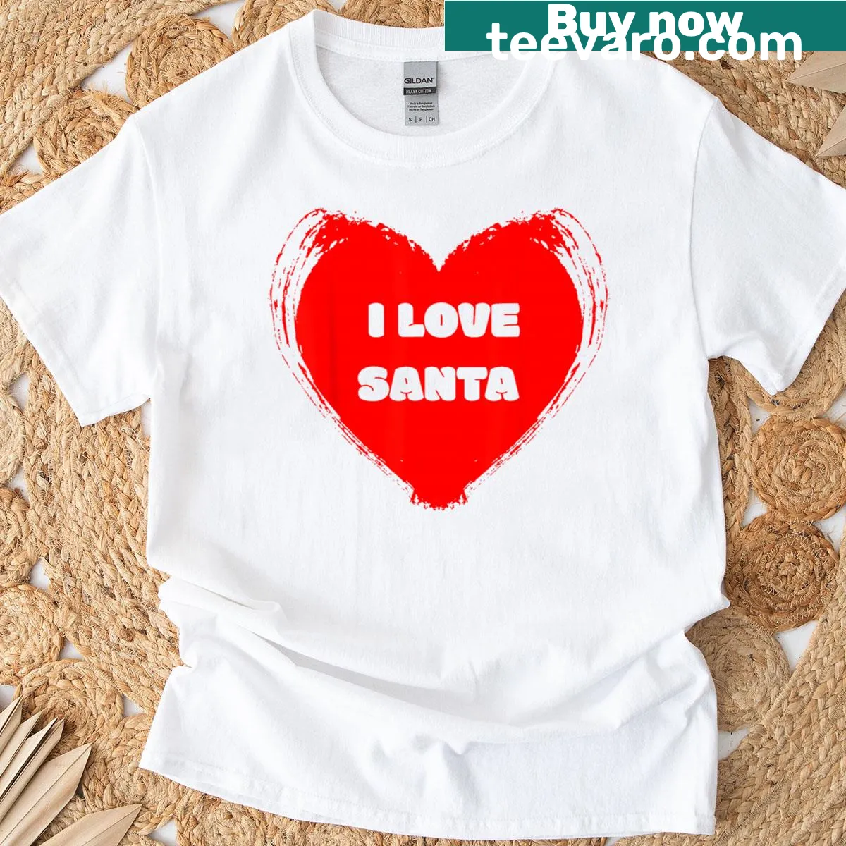 'I Love Santa' Christmas saying T-shirt — on a men's t-shirt