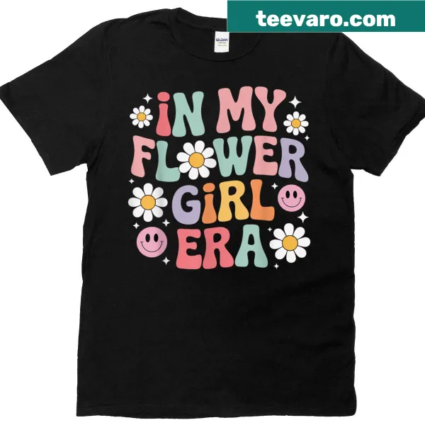 Retro T-shirt celebrating flower girl era for weddings