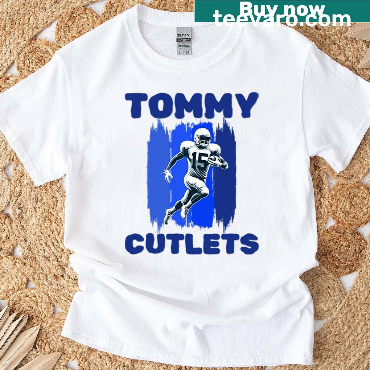 Illustrated Italian hand gesture and number 15 on football t-shirt. — on a men's t-shirt