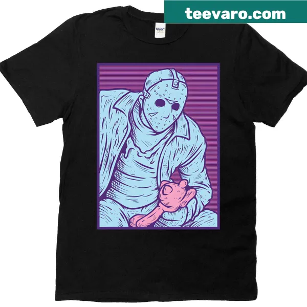 Whimsical graphic of Jason and a bear on a T-shirt