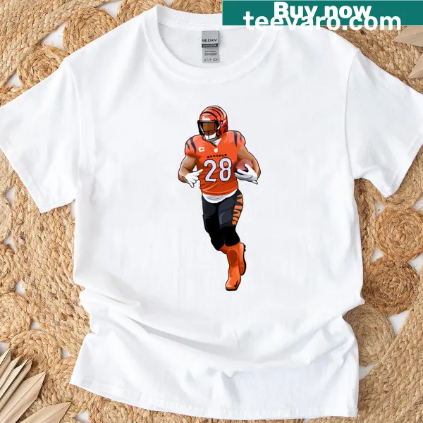 Playful graphic of Joe Mixon running the ball in a dynamic pose
