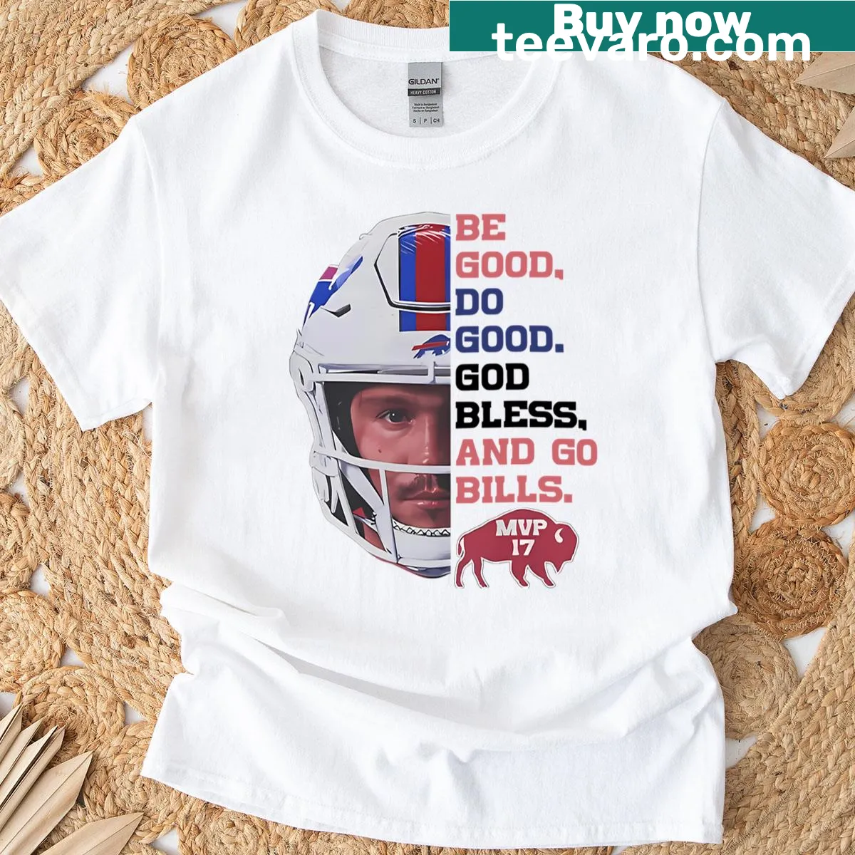 Inspirational graphic with Josh Allen on a T-shirt — on a men's t-shirt