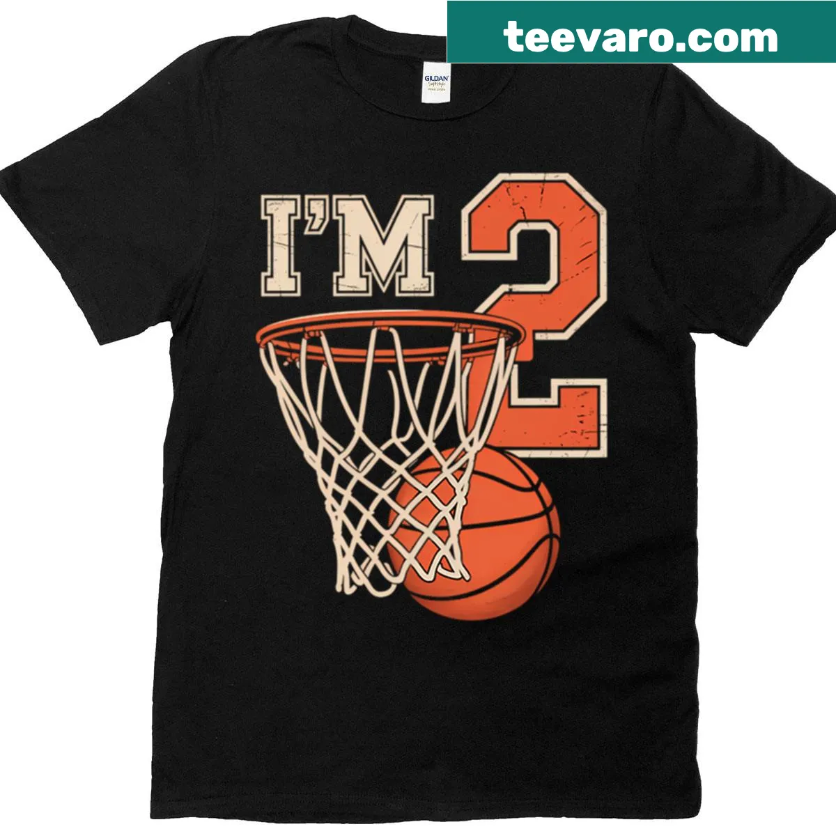 Fun basketball-themed T-shirt for a child's 2nd birthday. — on a men's t-shirt