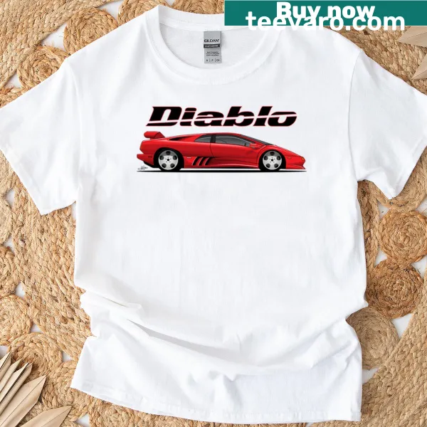 Illustration of a Lambo Diablo on a t-shirt