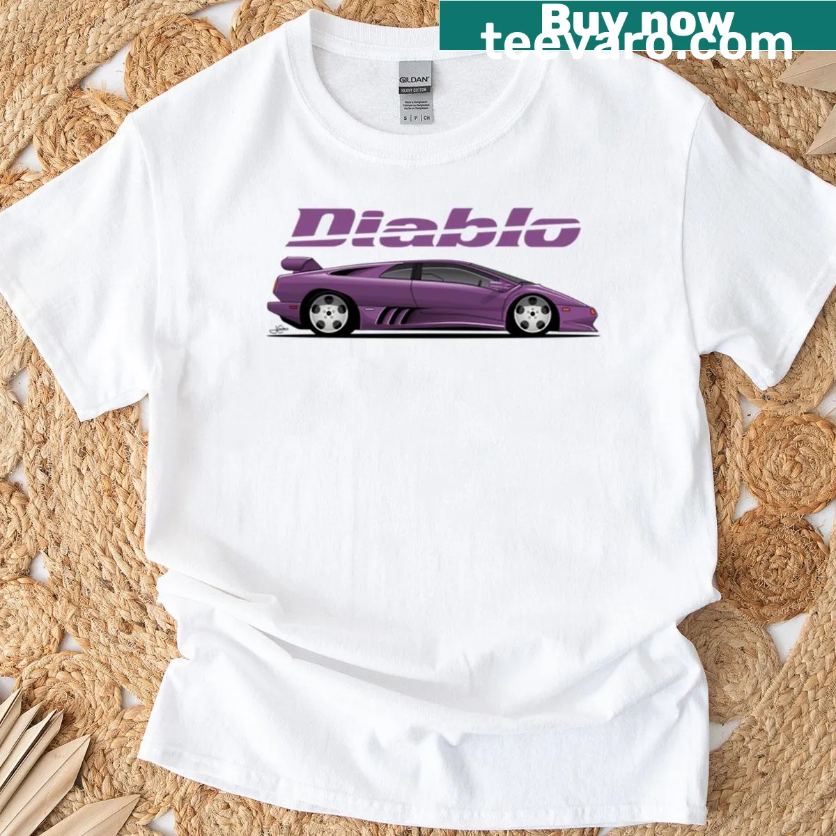 Illustration of a Lambo Diablo on a t-shirt — on a men's t-shirt