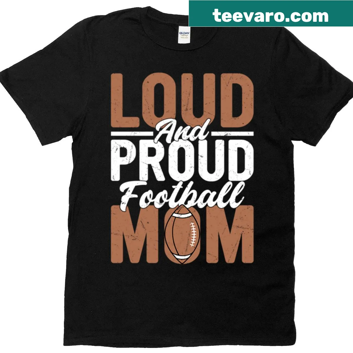 Informative typography t-shirt for football moms expressing pride in their role — on a men's t-shirt