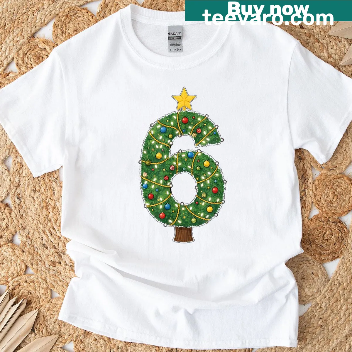 Funny Christmas couples t-shirt with '67' meme design — on a men's t-shirt