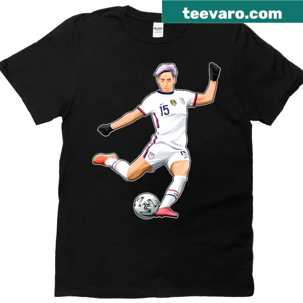 Megan Rapinoe 15 Shoots T-shirt featuring her name and number.