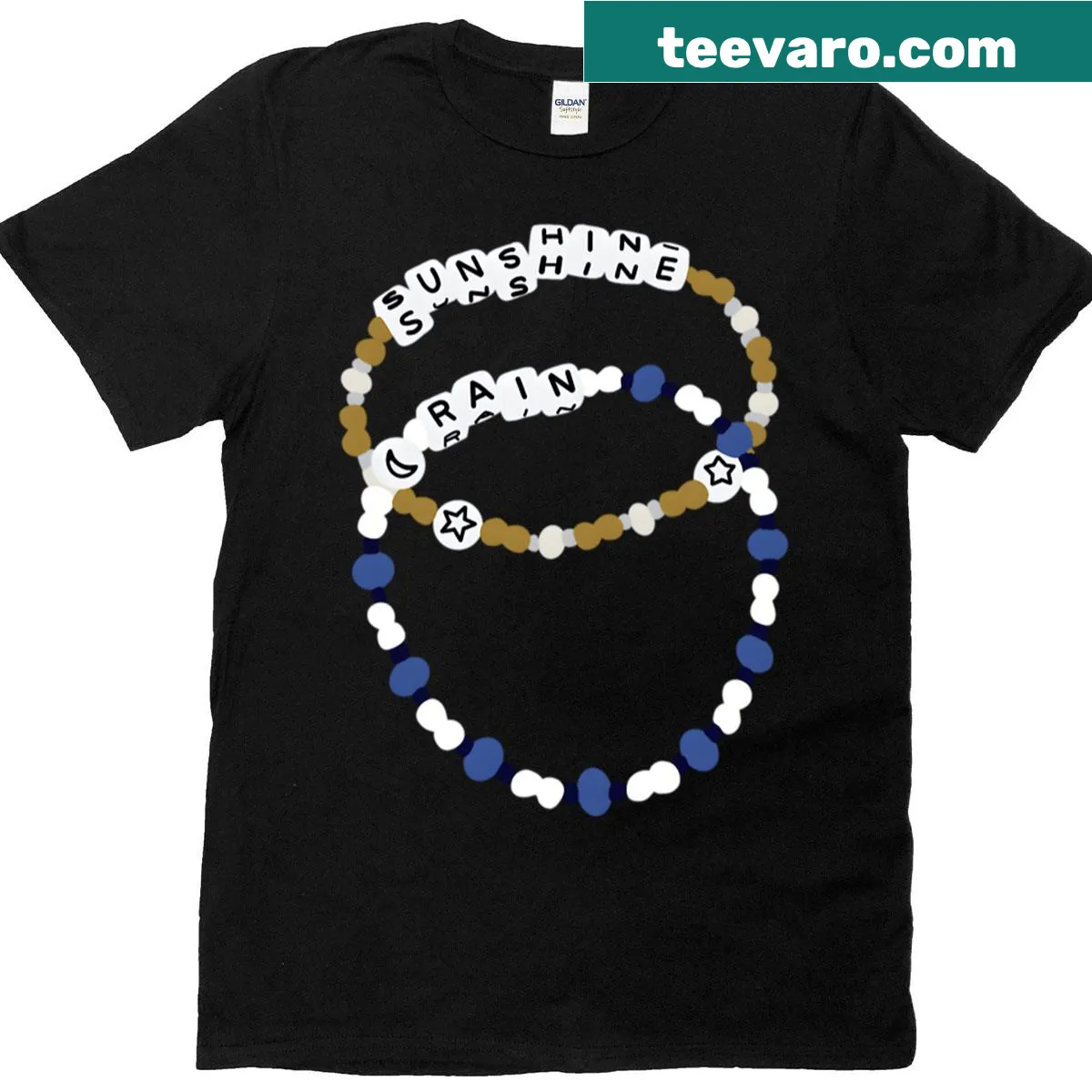 Cute T-shirt featuring a graphic of friendship bracelets — on a men's t-shirt