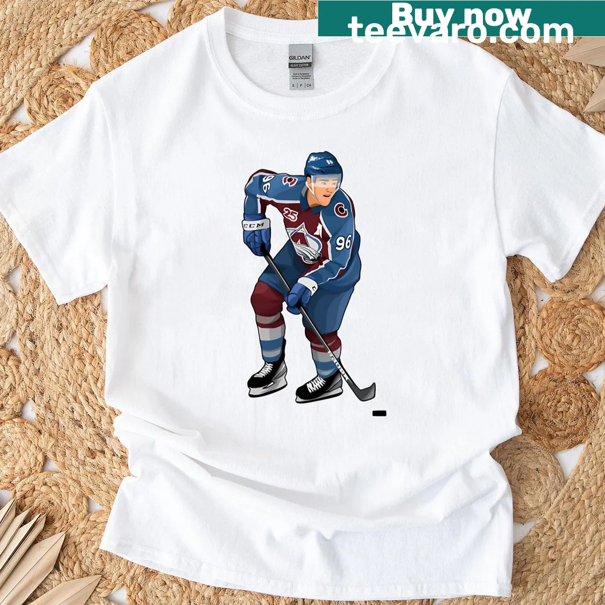 Stylish T-shirt honoring Mikko Rantanen with skate graphics — on a men's t-shirt