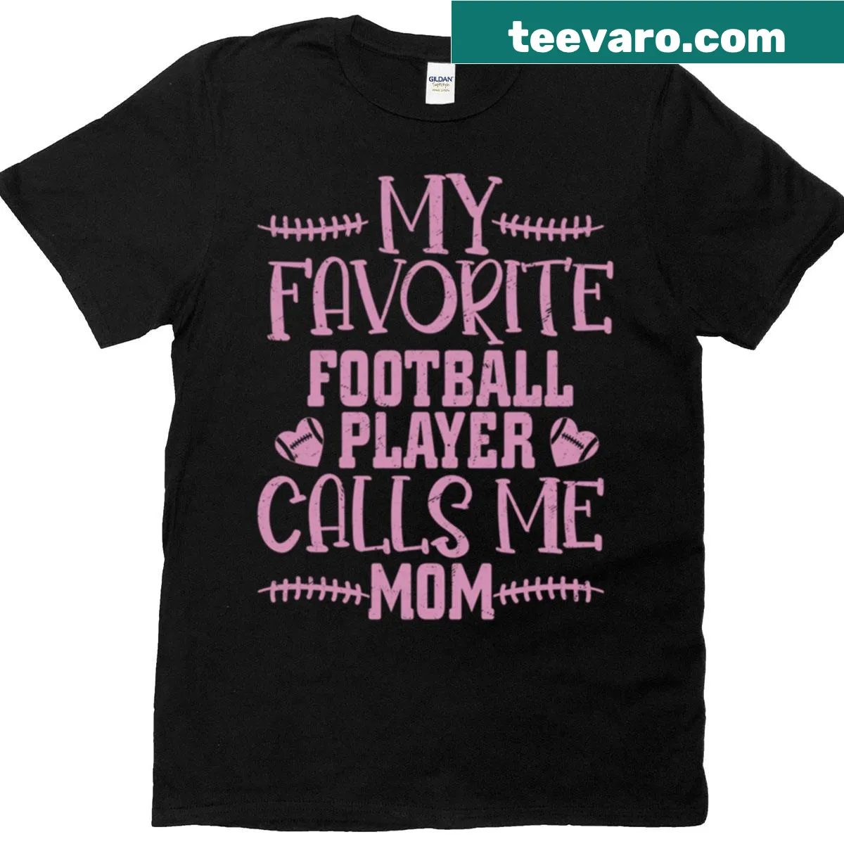 Heartwarming football mom t-shirt with supportive text — on a men's t-shirt