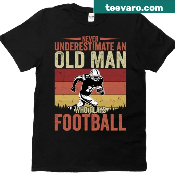 Humorous football-themed t-shirt for older players