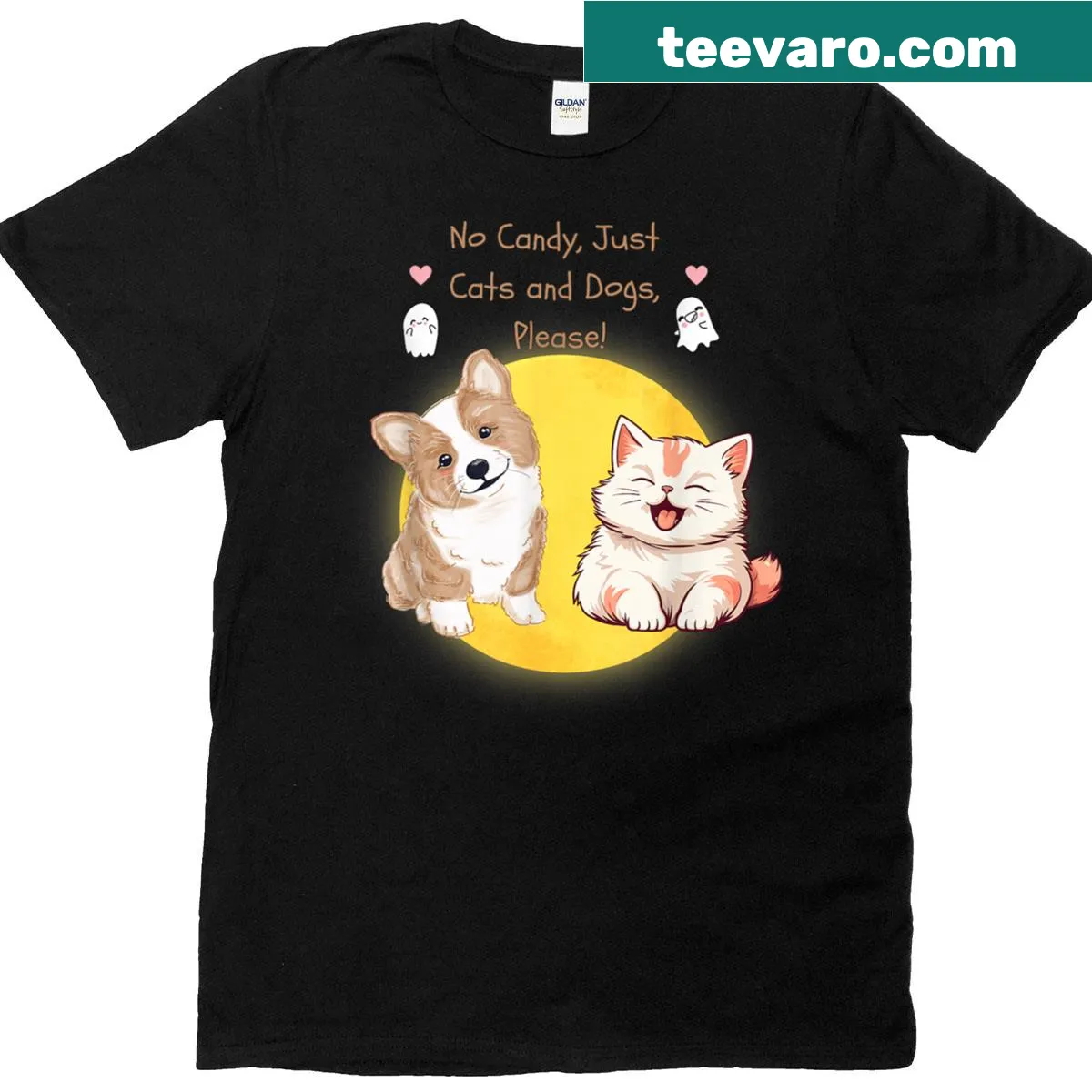 Funny Halloween t-shirt with pet-themed message — on a men's t-shirt