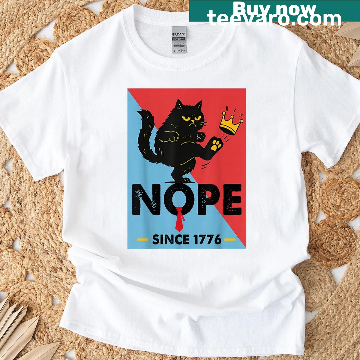 Bold No Kings typography t-shirt for men and women — on a men's t-shirt