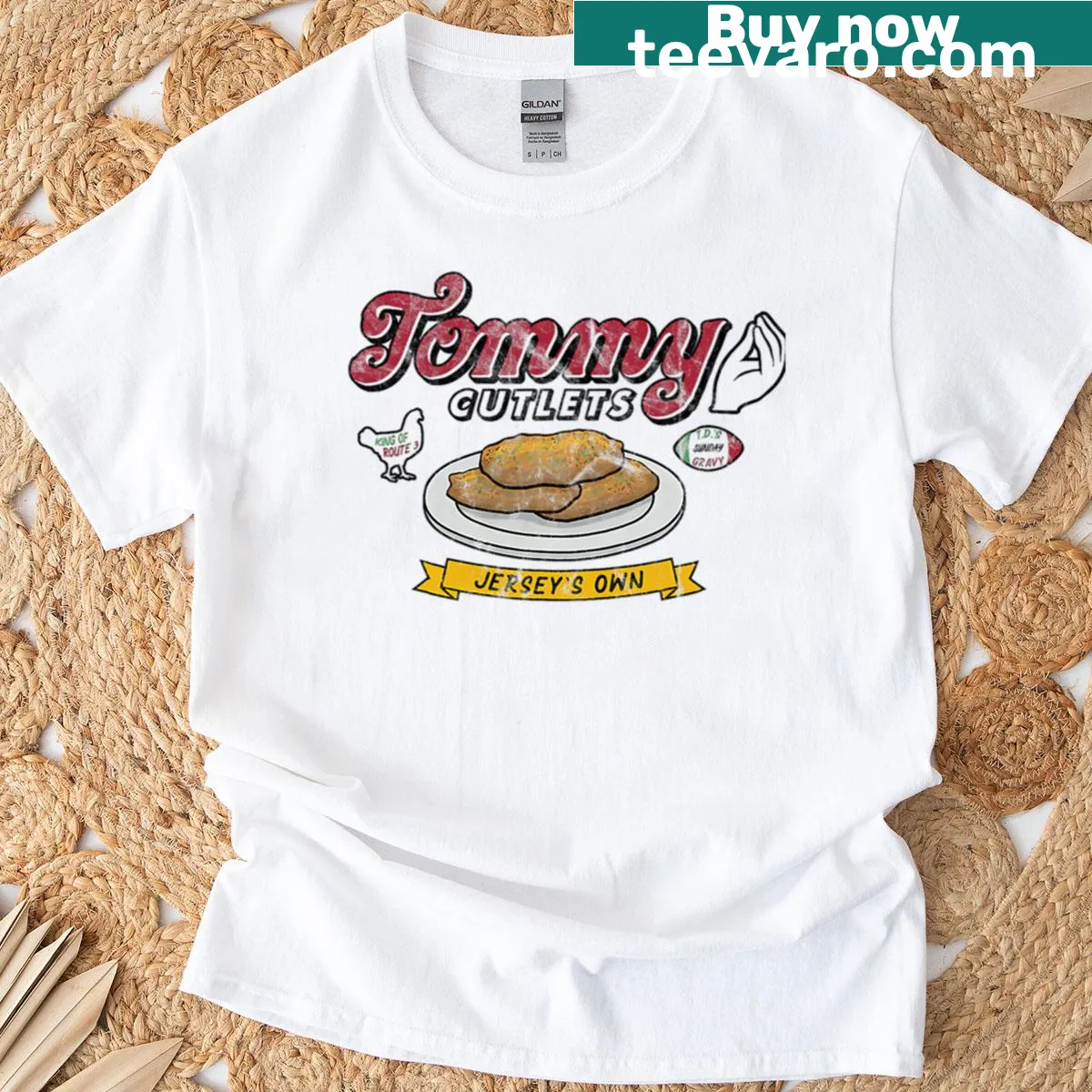 Football T-shirt featuring a hand gesture and cutlet graphic — on a men's t-shirt