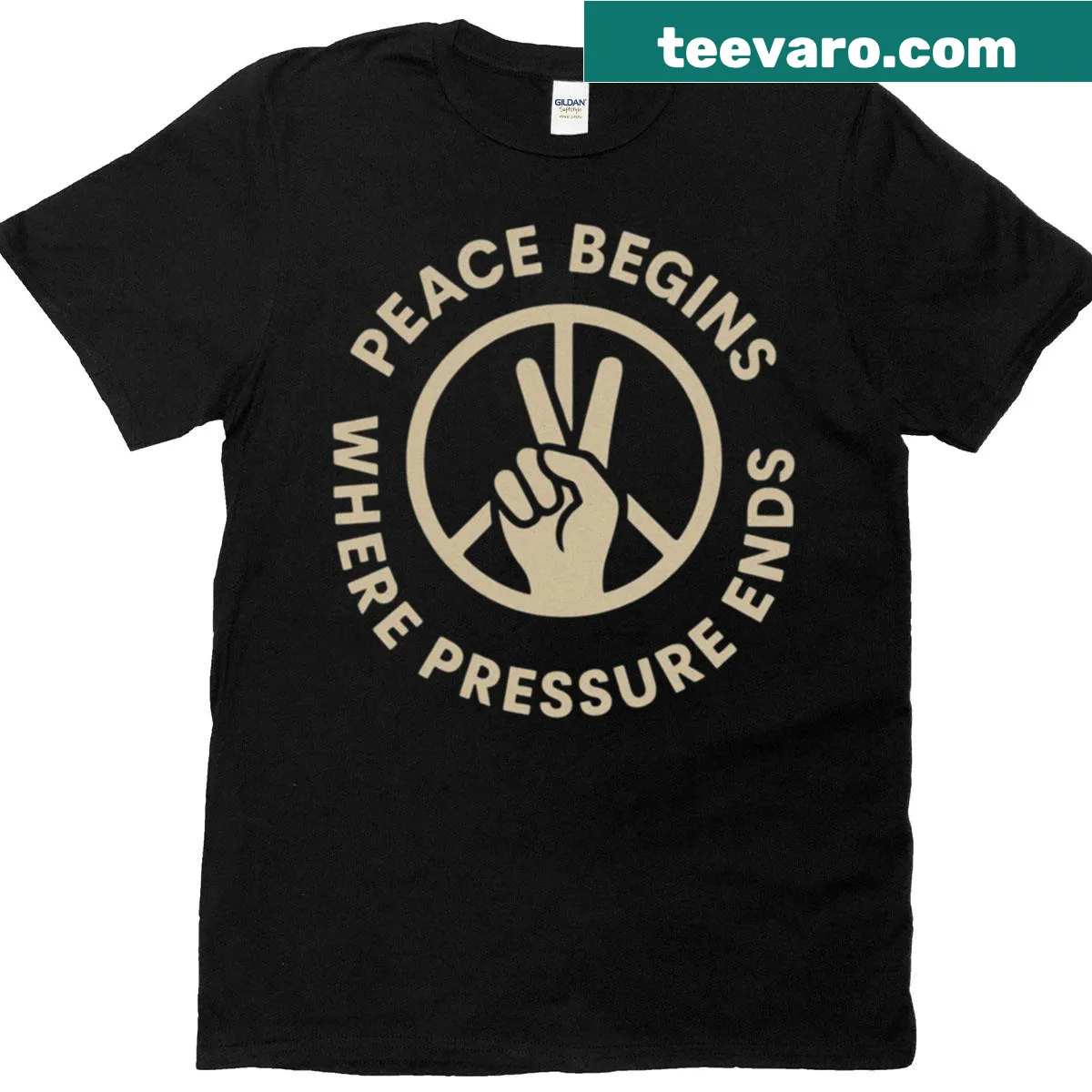 Minimalist T-shirt featuring mental health quote about peace — on a men's t-shirt