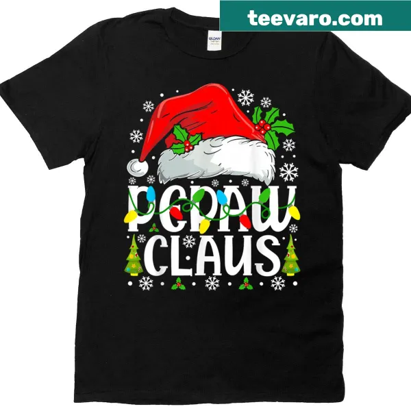 Cartoon 'Pepaw Claus' design on a festive Christmas t-shirt