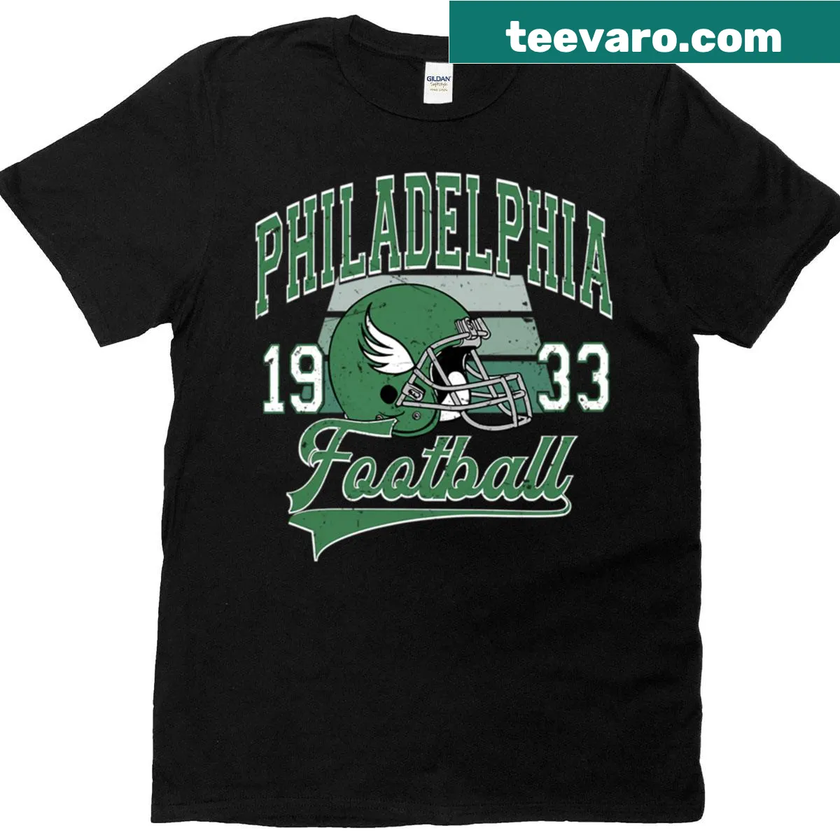 Vintage-style t-shirt honoring the Philadelphia 1933 Football Team — on a men's t-shirt
