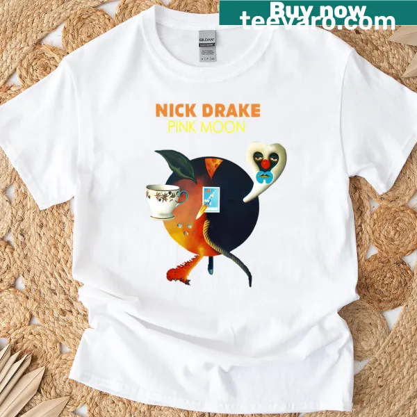 Illustrative T-shirt featuring a serene design of the pink moon