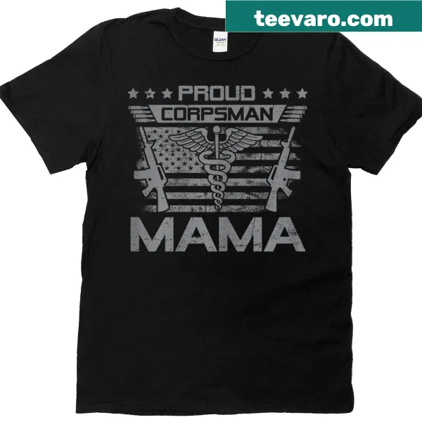 Patriotic design for Corpsman moms on t-shirt