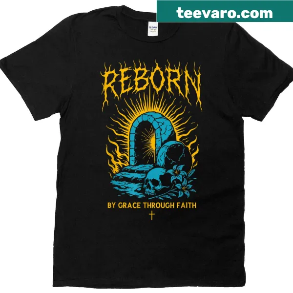 Gothic-style Christian t-shirt with Ephesians 2:8 message