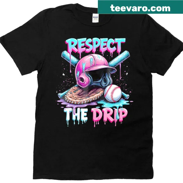Bold T-shirt featuring a 'Respect The Drip' baseball emblem.