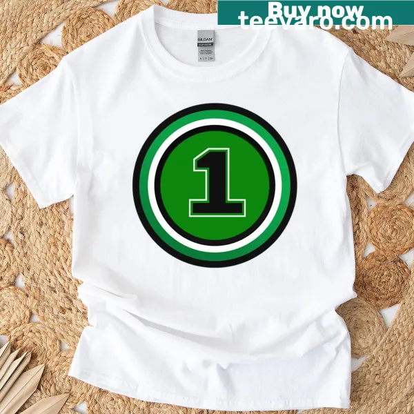 Retro sports T-shirt with the phrase 'Green One'