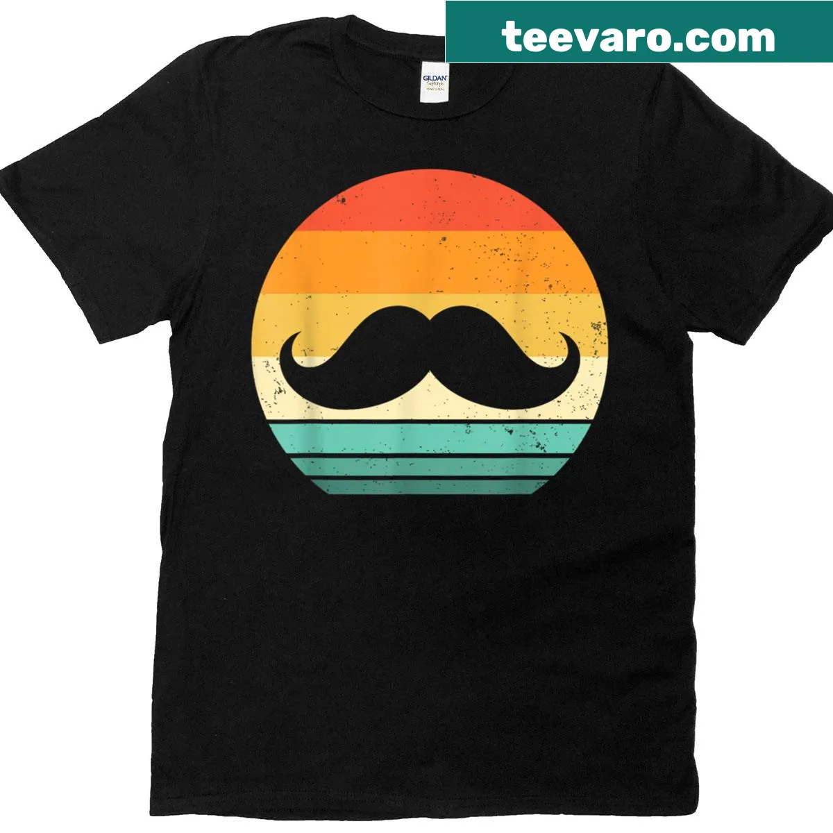 Retro mustache graphic on a T-shirt — on a men's t-shirt