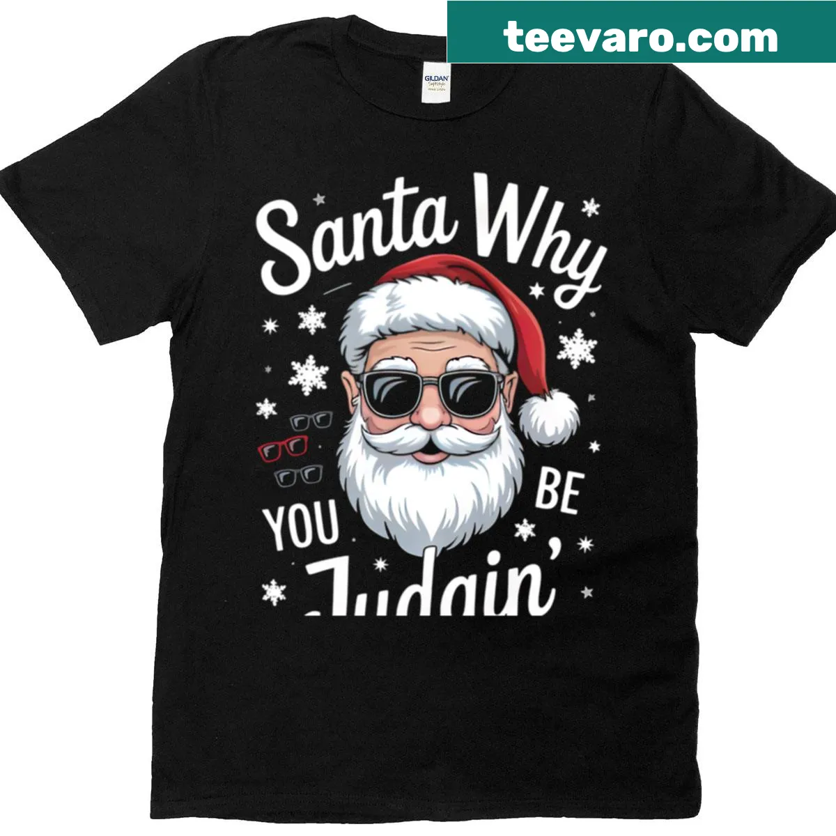 Funny Santa Claus Christmas t-shirt — on a men's t-shirt