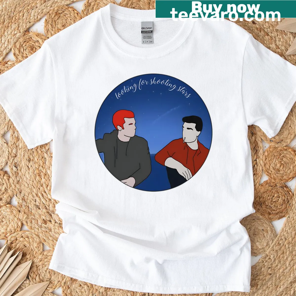 Shooting stars silhouette T-shirt, perfect for stargazers — on a men's t-shirt