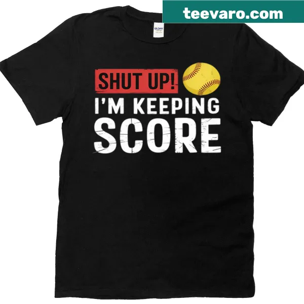 Funny softball t-shirt with scorekeeping text