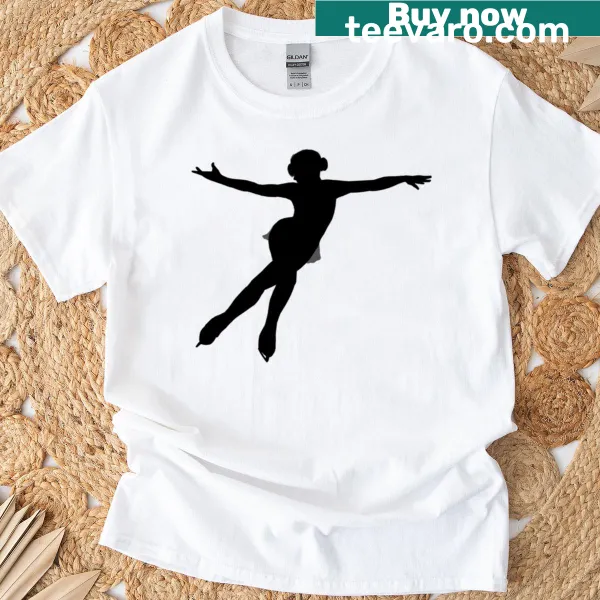 Silhouette t-shirt featuring a figure skater in motion