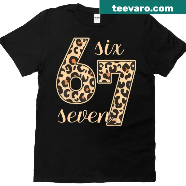 Leopard print with 6-7 number design for meme lovers