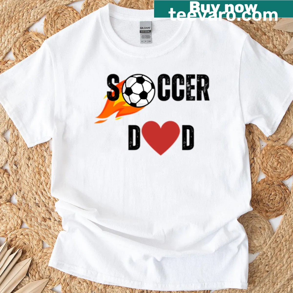Soccer Dad T-shirt with playful typography design — on a men's t-shirt