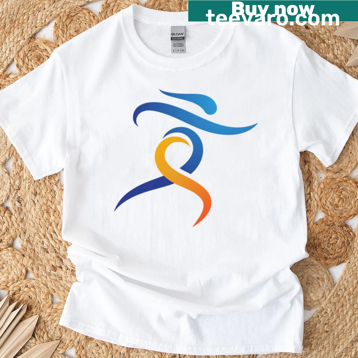Sport T-shirt featuring a prominent logo design — on a men's t-shirt