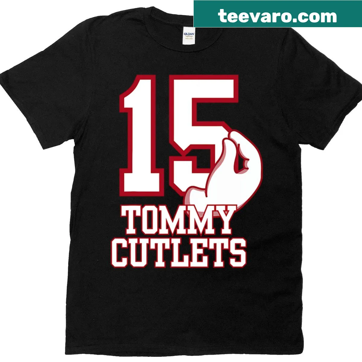 Vintage-style American football t-shirt with the number 15 — on a men's t-shirt