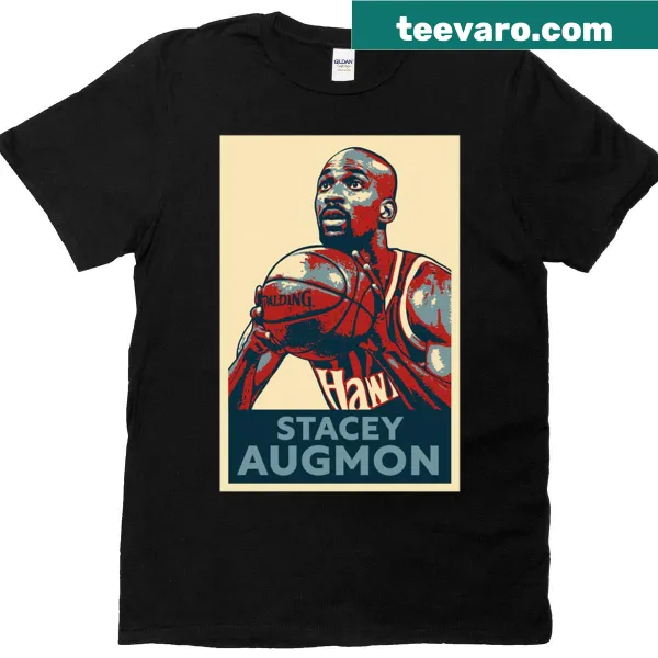 Bold text graphic featuring Stacey Augmon on a t-shirt