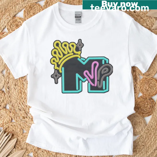 Lenticular MVP gaming T-shirt with neon sticker design
