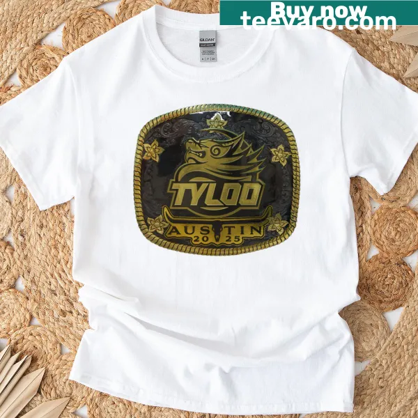 Tyloo Gold 2025 gaming T-shirt with bold sticker-style design