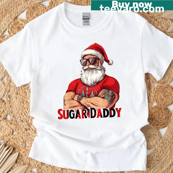 Funny Santa Claus T-shirt with 'Sugar Daddy' tagline for Christmas