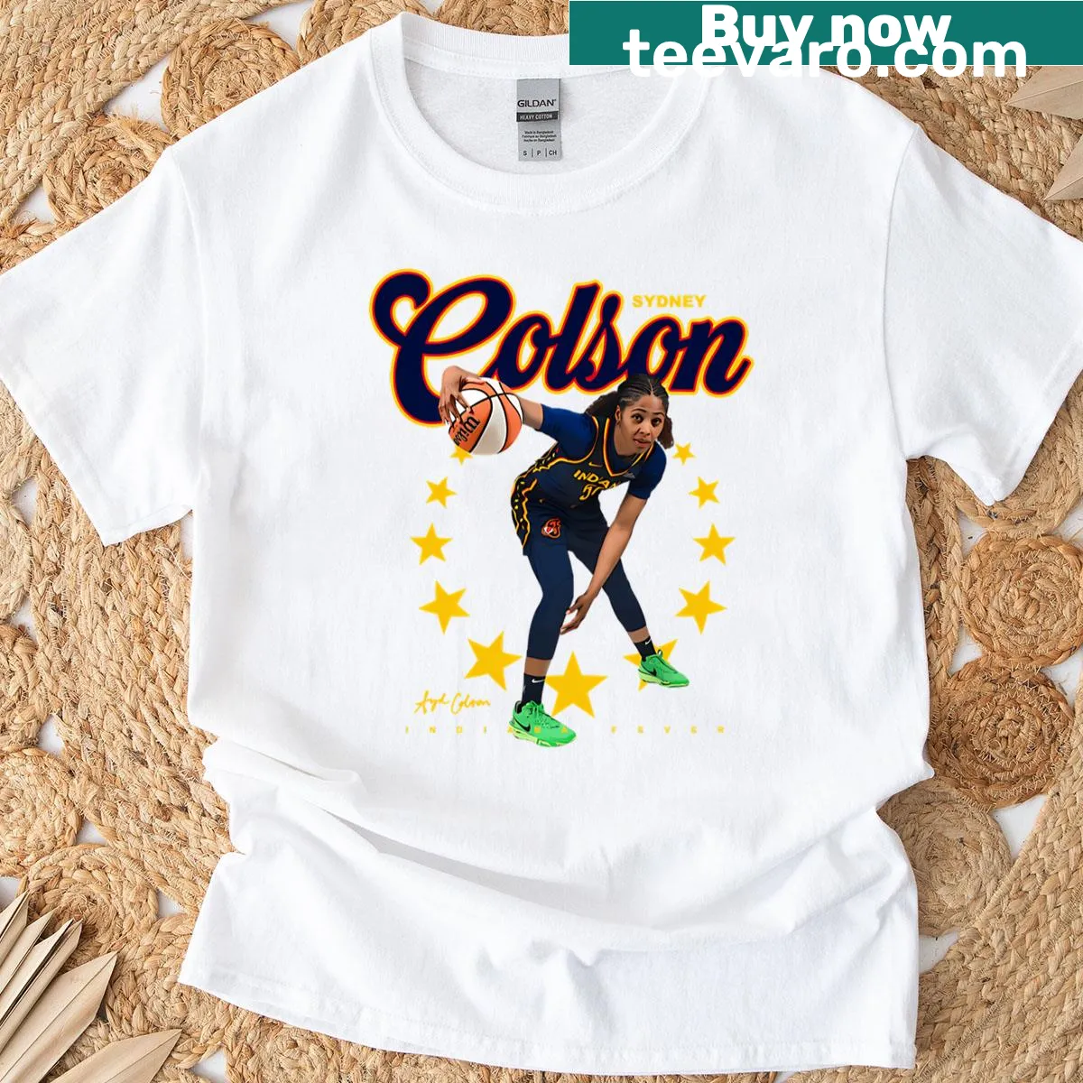 T-shirt celebrating Sydney Colson from the Indiana Fever — on a men's t-shirt