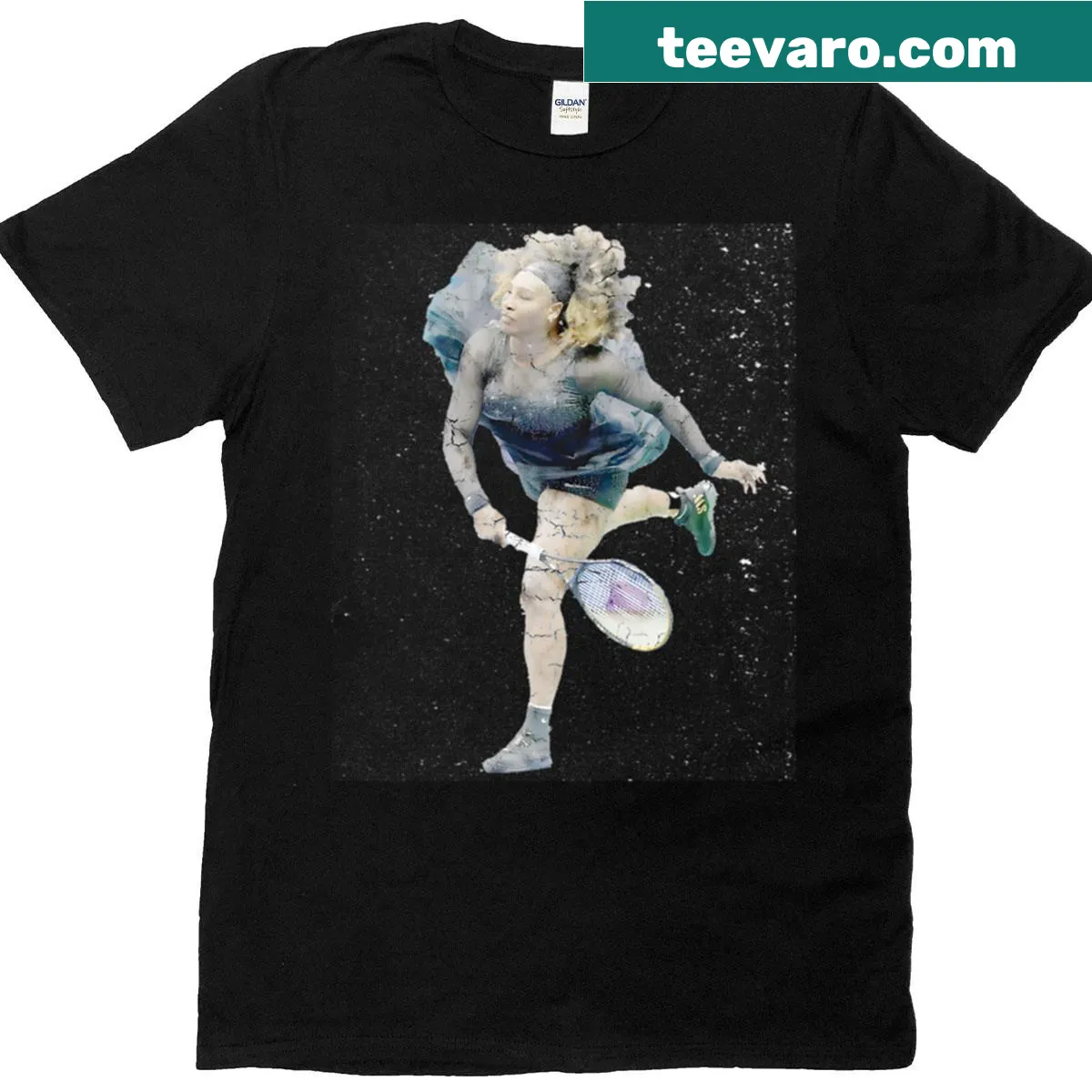 Limited edition tennis legend action portrait t-shirt — on a men's t-shirt
