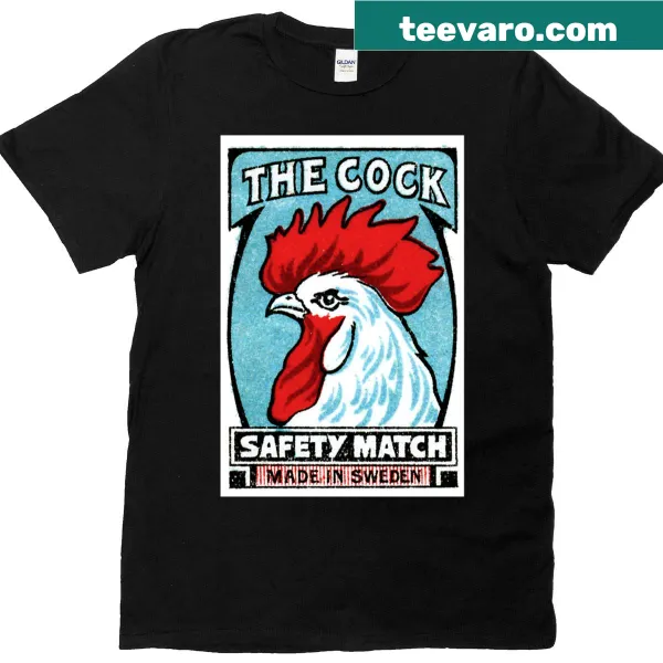 Graphic t-shirt featuring a humorous matchbox design.