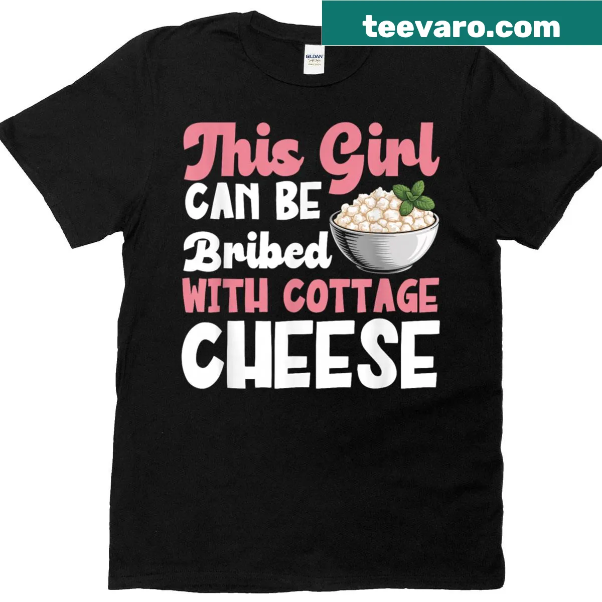 Funny t-shirt with the phrase about cottage cheese bribery — on a men's t-shirt