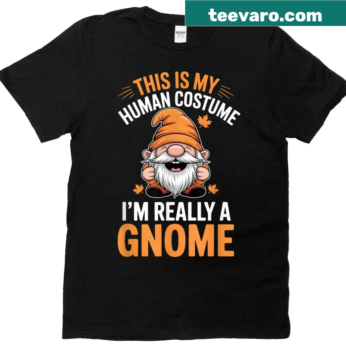 Funny gnome shirt with text 'This Is My Human Costume I'm Really A Gnome' — on a men's t-shirt