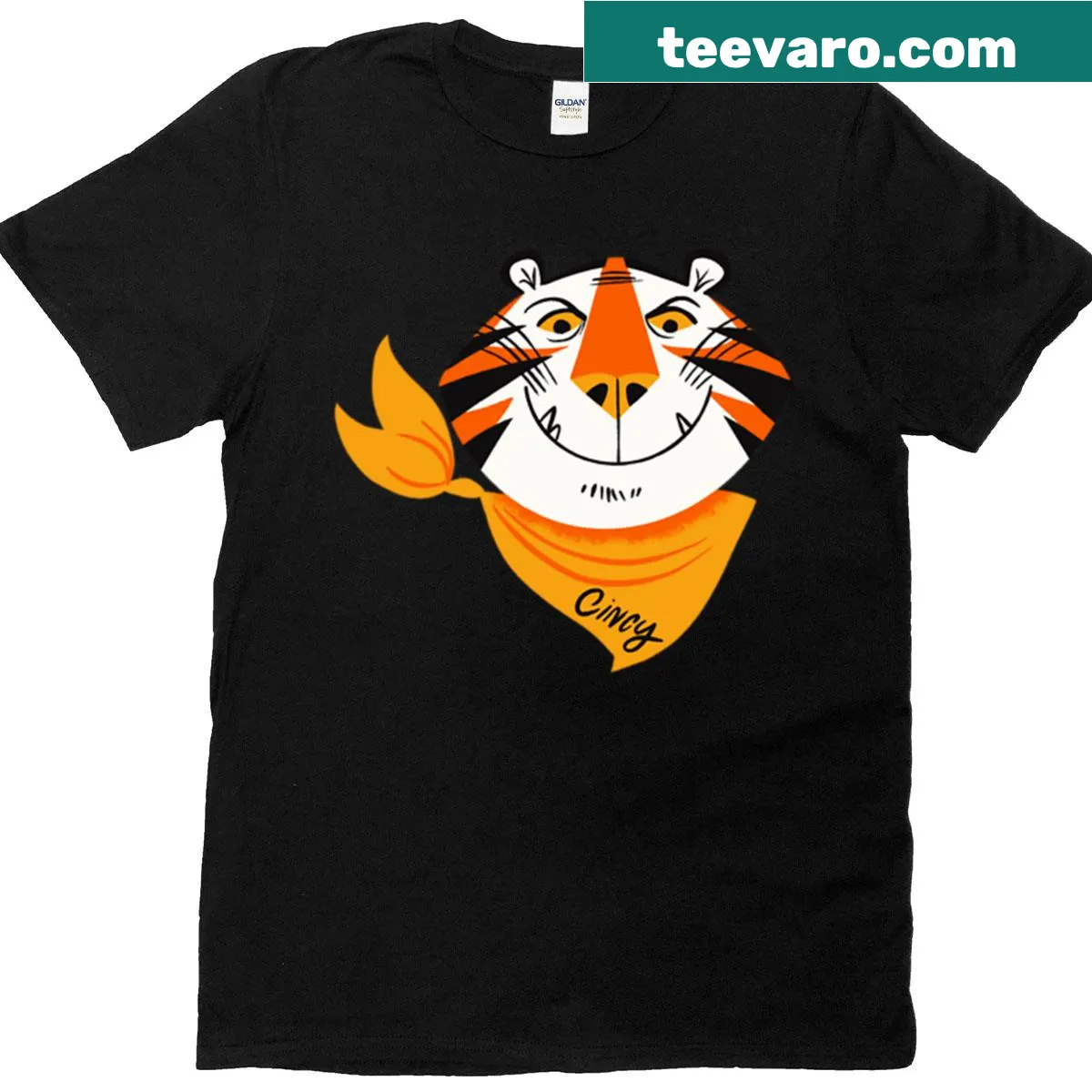 Tony The Cincinnati Bengal T-shirt featuring team graphic — on a men's t-shirt