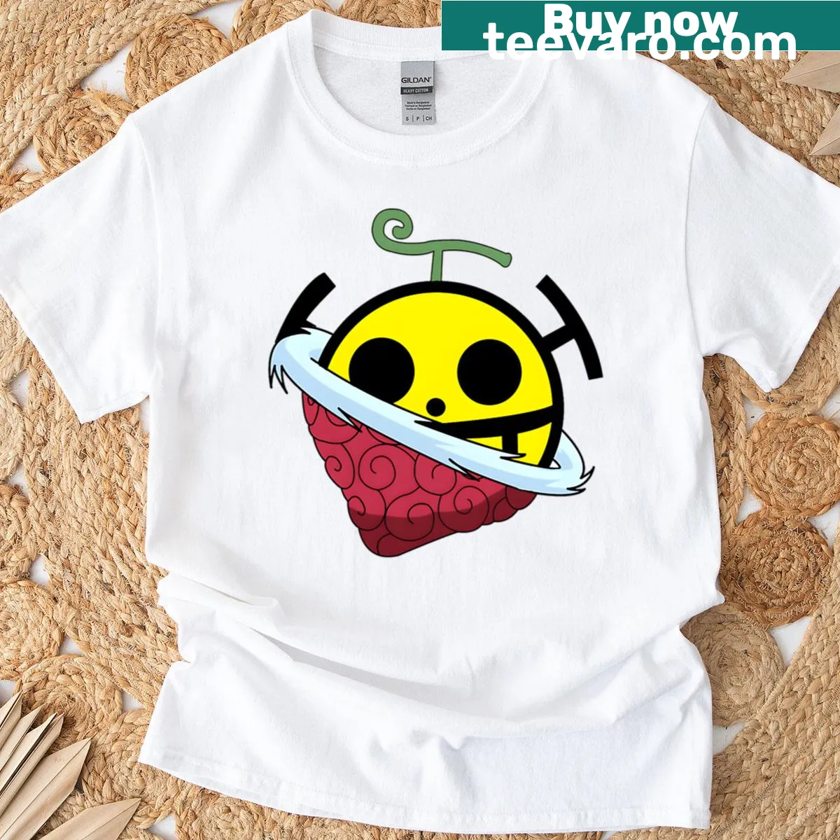 Trafalgar Law graphic on a playful T-shirt — on a men's t-shirt