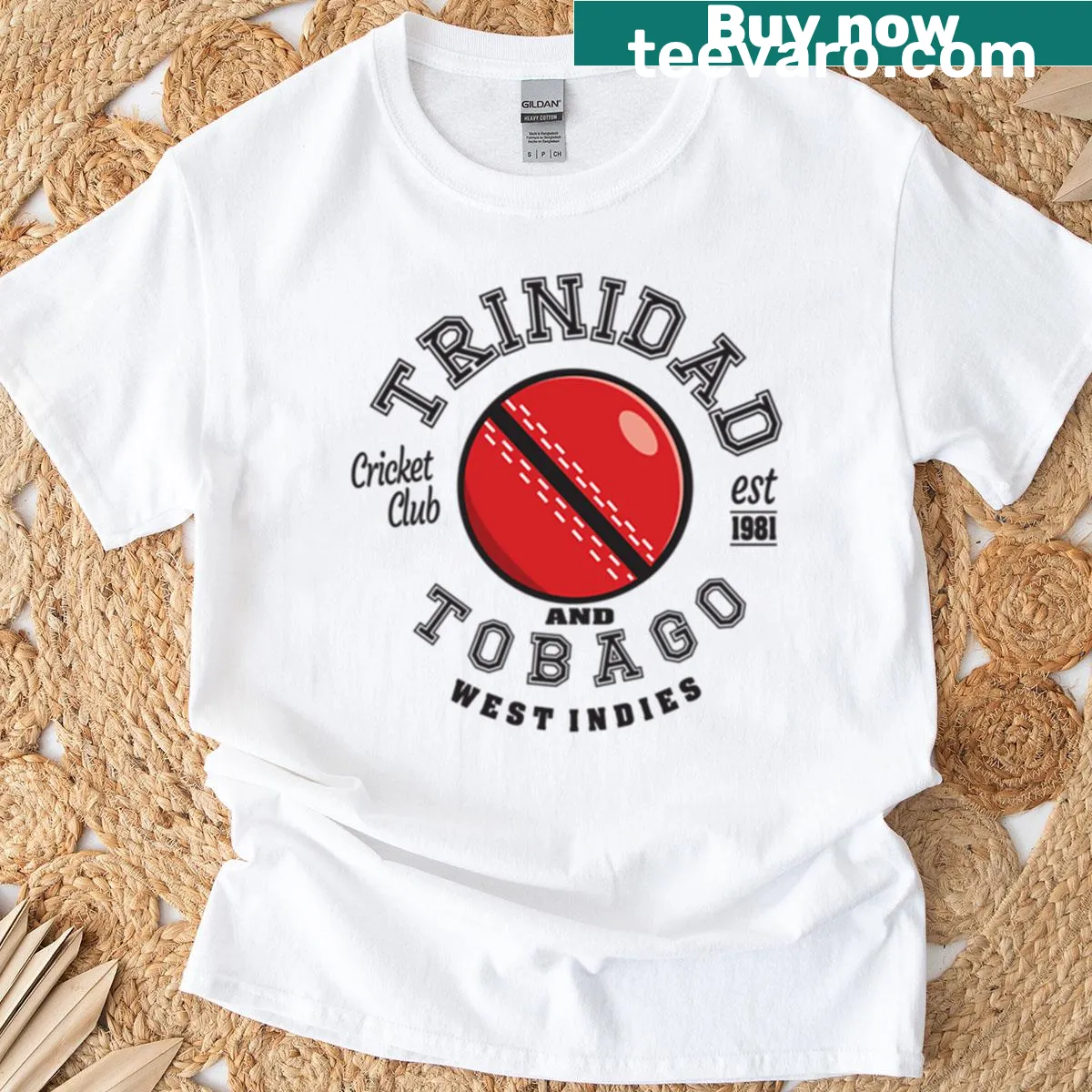 T-shirt featuring Trinidad and Tobago Cricket Club name. — on a men's t-shirt