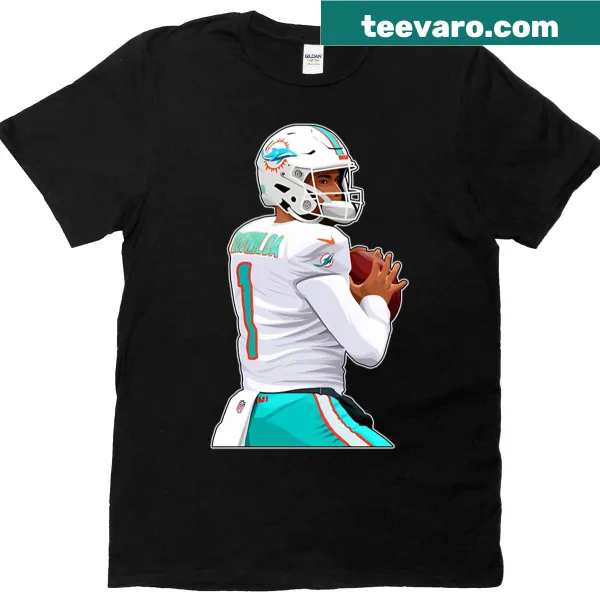 T-shirt featuring Tua Tagovailoa ready to pass