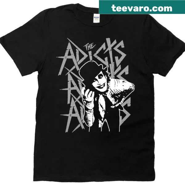 Vintage style T-shirt featuring The Adicts band logo